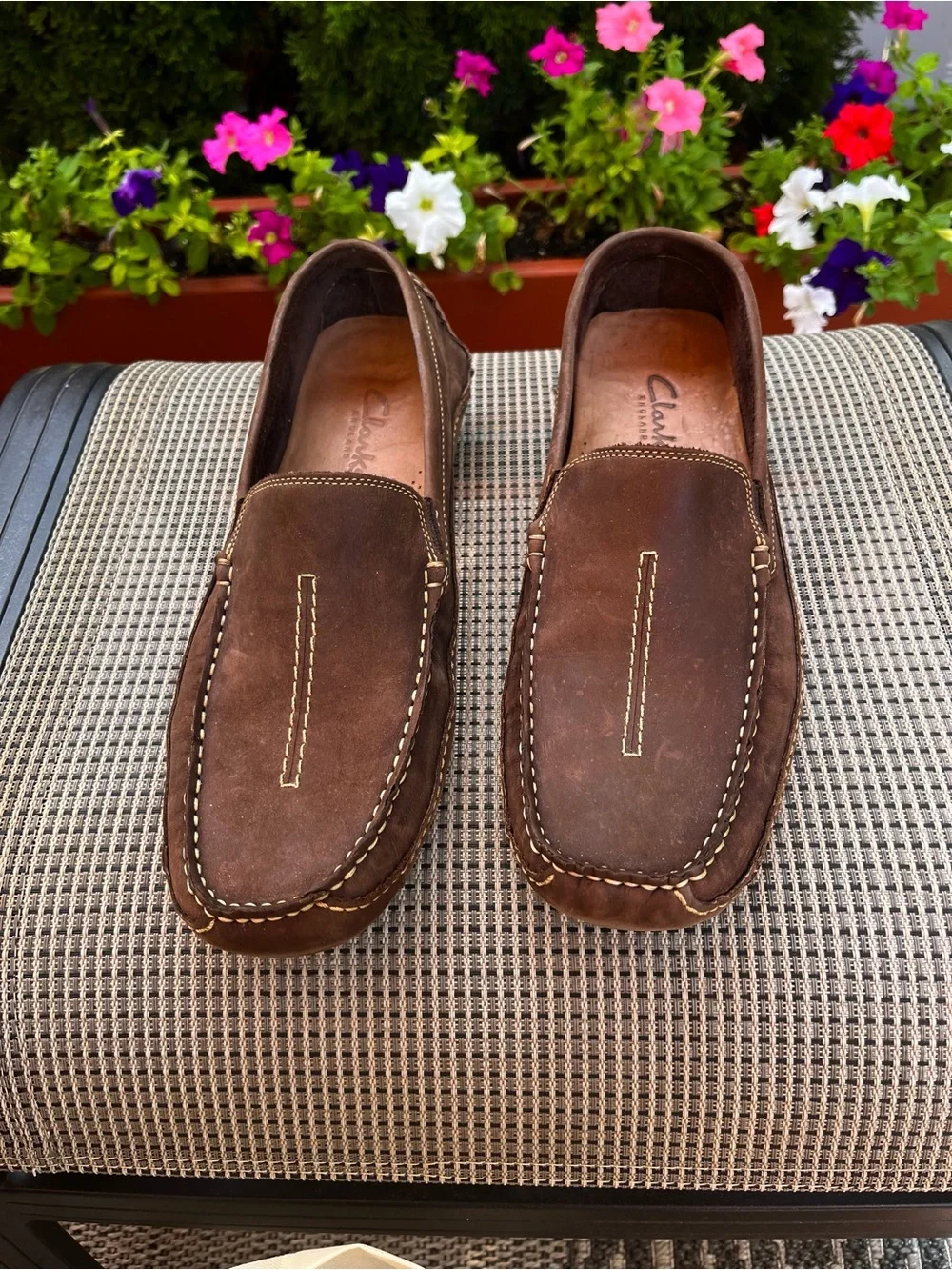 Clarks Men’s Brown Nubuck Leather Driving Loafers Size 11.5 M